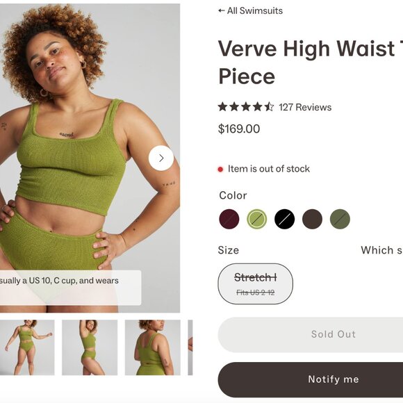 Youswim Other - NEW WITH TAGS - YOUSWIM VERVE HIGH WAIST TWO-PIECE IN FERN